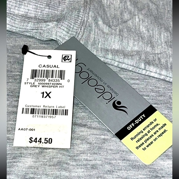 SALE CrewNeck 3/4 Long Sleeve Pullover Women’s Size 1X, 3X Top Soft Grey NWT - Picture 7 of 11